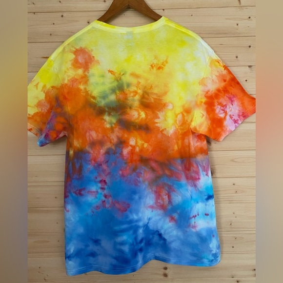 NEW Unisex GILDAN Large Handmade Ice Tie-Dye Soft Style T-Shirt Sun-Kissed Surf - Picture 4 of 8